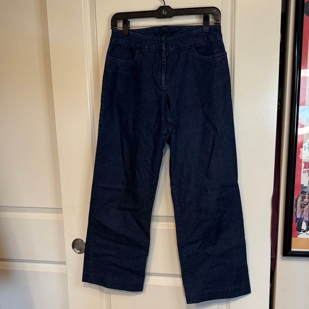 Eileen Fisher Navy Wide-Leg Pants